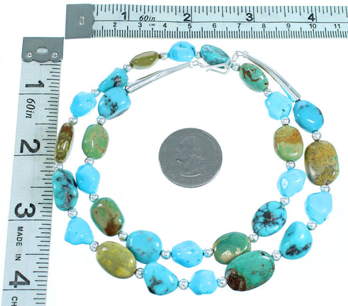 Sterling Silver Turquoise Southwest Bead Necklace RX114215